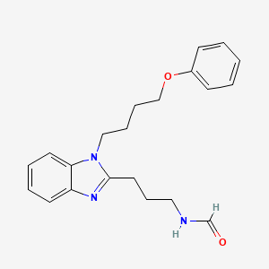 molecular formula C21H25N3O2 B4239914 {3-[1-(4-phenoxybutyl)-1H-benzimidazol-2-yl]propyl}formamide 