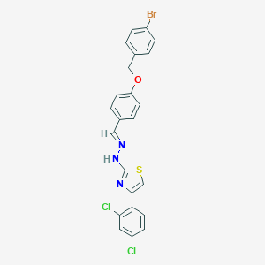 molecular formula C23H16BrCl2N3OS B423992 4-[(4-Bromobenzyl)oxy]benzaldehyde [4-(2,4-dichlorophenyl)-1,3-thiazol-2-yl]hydrazone CAS No. 508184-56-3