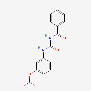 molecular formula C15H12F2N2O3 B4239923 N-({[3-(difluoromethoxy)phenyl]amino}carbonyl)benzamide 