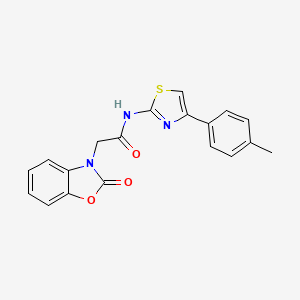 molecular formula C19H15N3O3S B4239933 N-[4-(4-methylphenyl)-1,3-thiazol-2-yl]-2-(2-oxo-1,3-benzoxazol-3(2H)-yl)acetamide 