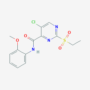 molecular formula C14H14ClN3O4S B4239958 5-chloro-2-(ethylsulfonyl)-N-(2-methoxyphenyl)-4-pyrimidinecarboxamide 