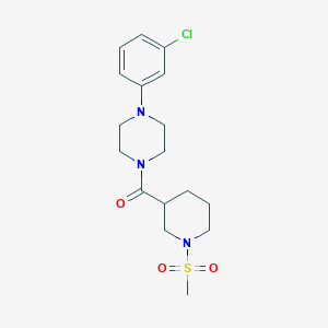molecular formula C17H24ClN3O3S B4239960 1-(3-chlorophenyl)-4-{[1-(methylsulfonyl)-3-piperidinyl]carbonyl}piperazine 