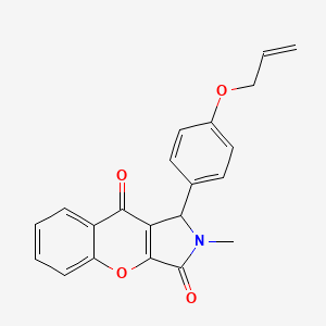 molecular formula C21H17NO4 B4239977 1-[4-(allyloxy)phenyl]-2-methyl-1,2-dihydrochromeno[2,3-c]pyrrole-3,9-dione 