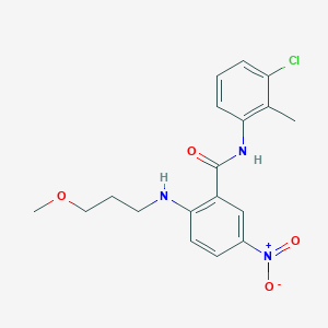 molecular formula C18H20ClN3O4 B4239984 N-(3-chloro-2-methylphenyl)-2-[(3-methoxypropyl)amino]-5-nitrobenzamide 