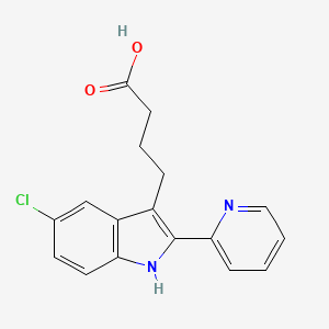 molecular formula C17H15ClN2O2 B4239987 4-[5-chloro-2-(2-pyridinyl)-1H-indol-3-yl]butanoic acid 
