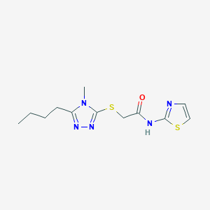 molecular formula C12H17N5OS2 B4240007 2-[(5-butyl-4-methyl-4H-1,2,4-triazol-3-yl)thio]-N-1,3-thiazol-2-ylacetamide 