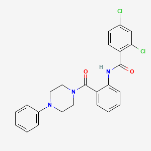 molecular formula C24H21Cl2N3O2 B4240008 2,4-dichloro-N-{2-[(4-phenyl-1-piperazinyl)carbonyl]phenyl}benzamide 