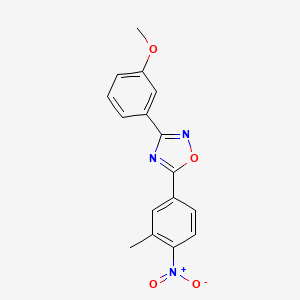 molecular formula C16H13N3O4 B4240009 3-(3-methoxyphenyl)-5-(3-methyl-4-nitrophenyl)-1,2,4-oxadiazole 