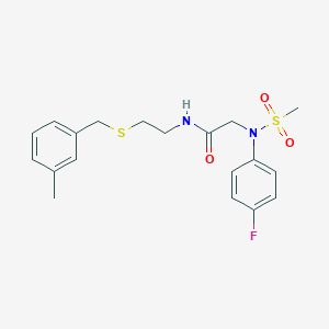 molecular formula C19H23FN2O3S2 B424002 N~2~-(4-fluorophenyl)-N-{2-[(3-methylbenzyl)sulfanyl]ethyl}-N~2~-(methylsulfonyl)glycinamide 
