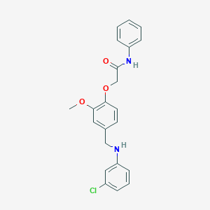 molecular formula C22H21ClN2O3 B4240025 2-(4-{[(3-chlorophenyl)amino]methyl}-2-methoxyphenoxy)-N-phenylacetamide 