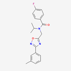 molecular formula C20H20FN3O2 B4240091 4-fluoro-N-isopropyl-N-{[3-(3-methylphenyl)-1,2,4-oxadiazol-5-yl]methyl}benzamide 