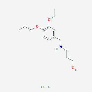 molecular formula C15H26ClNO3 B4240098 3-[(3-ethoxy-4-propoxybenzyl)amino]-1-propanol hydrochloride 