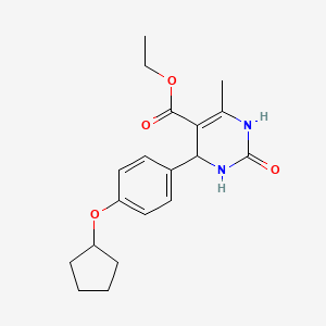 molecular formula C19H24N2O4 B4240099 ethyl 4-[4-(cyclopentyloxy)phenyl]-6-methyl-2-oxo-1,2,3,4-tetrahydro-5-pyrimidinecarboxylate 