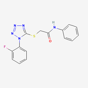 molecular formula C15H12FN5OS B4240107 2-{[1-(2-fluorophenyl)-1H-tetrazol-5-yl]thio}-N-phenylacetamide 