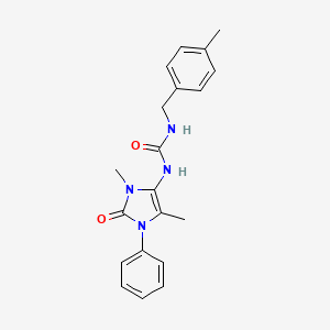 molecular formula C20H22N4O2 B4240114 N-(3,5-dimethyl-2-oxo-1-phenyl-2,3-dihydro-1H-imidazol-4-yl)-N'-(4-methylbenzyl)urea 