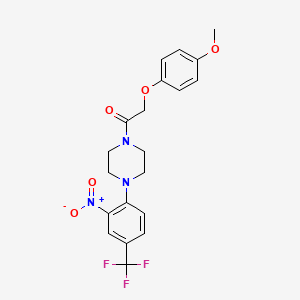 molecular formula C20H20F3N3O5 B4240115 1-[(4-methoxyphenoxy)acetyl]-4-[2-nitro-4-(trifluoromethyl)phenyl]piperazine 