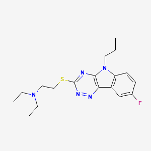 molecular formula C18H24FN5S B4240120 N,N-diethyl-2-[(8-fluoro-5-propyl-5H-[1,2,4]triazino[5,6-b]indol-3-yl)thio]ethanamine 