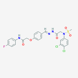 molecular formula C24H21Cl2FN4O5S B424013 2-[4-(2-{[3,4-dichloro(methylsulfonyl)anilino]acetyl}carbohydrazonoyl)phenoxy]-N-(4-fluorophenyl)acetamide 
