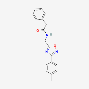molecular formula C18H17N3O2 B4240135 N-{[3-(4-methylphenyl)-1,2,4-oxadiazol-5-yl]methyl}-2-phenylacetamide 