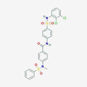 molecular formula C26H21Cl2N3O5S2 B424017 N-{4-[(2,3-dichloroanilino)sulfonyl]phenyl}-4-[methyl(phenylsulfonyl)amino]benzamide 