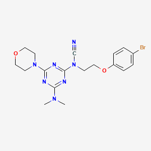 molecular formula C18H22BrN7O2 B4240175 [2-(4-bromophenoxy)ethyl][4-(dimethylamino)-6-(4-morpholinyl)-1,3,5-triazin-2-yl]cyanamide 