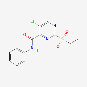 molecular formula C13H12ClN3O3S B4240185 5-chloro-2-(ethylsulfonyl)-N-phenyl-4-pyrimidinecarboxamide 