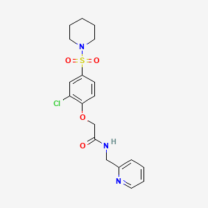 molecular formula C19H22ClN3O4S B4240197 2-[2-chloro-4-(1-piperidinylsulfonyl)phenoxy]-N-(2-pyridinylmethyl)acetamide 