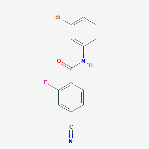 molecular formula C14H8BrFN2O B4240200 N-(3-bromophenyl)-4-cyano-2-fluorobenzamide 