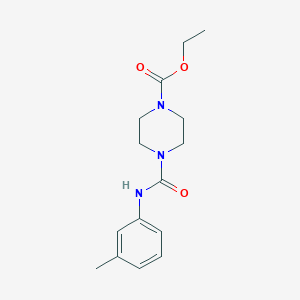 molecular formula C15H21N3O3 B4240249 ethyl 4-{[(3-methylphenyl)amino]carbonyl}-1-piperazinecarboxylate 