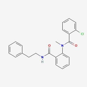molecular formula C23H21ClN2O2 B4240253 2-chloro-N-methyl-N-(2-{[(2-phenylethyl)amino]carbonyl}phenyl)benzamide 