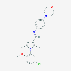 N-{(E)-[1-(5-chloro-2-methoxyphenyl)-2,5-dimethyl-1H-pyrrol-3-yl]methylidene}-4-(morpholin-4-yl)aniline