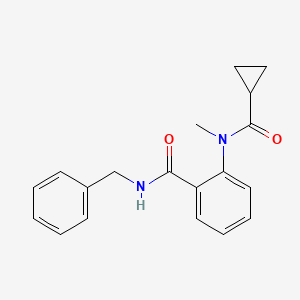 molecular formula C19H20N2O2 B4240278 N-benzyl-2-[(cyclopropylcarbonyl)(methyl)amino]benzamide 
