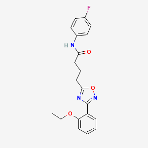 molecular formula C20H20FN3O3 B4240286 4-[3-(2-ethoxyphenyl)-1,2,4-oxadiazol-5-yl]-N-(4-fluorophenyl)butanamide 