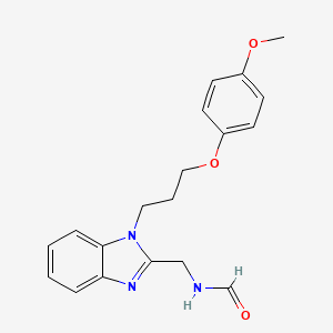 molecular formula C19H21N3O3 B4240288 ({1-[3-(4-methoxyphenoxy)propyl]-1H-benzimidazol-2-yl}methyl)formamide 