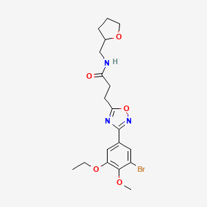 molecular formula C19H24BrN3O5 B4240297 3-[3-(3-bromo-5-ethoxy-4-methoxyphenyl)-1,2,4-oxadiazol-5-yl]-N-(tetrahydro-2-furanylmethyl)propanamide 