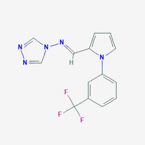 molecular formula C14H10F3N5 B424031 N-(4H-1,2,4-triazol-4-yl)-N-({1-[3-(trifluoromethyl)phenyl]-1H-pyrrol-2-yl}methylene)amine CAS No. 664350-24-7