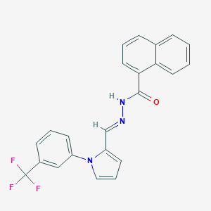 molecular formula C23H16F3N3O B424032 N'-[(E)-{1-[3-(trifluoromethyl)phenyl]-1H-pyrrol-2-yl}methylidene]naphthalene-1-carbohydrazide 