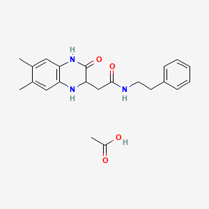 2-(6,7-dimethyl-3-oxo-1,2,3,4-tetrahydroquinoxalin-2-yl)-N-(2-phenylethyl)acetamide acetate