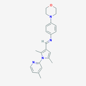 molecular formula C23H26N4O B424034 1-[2,5-dimethyl-1-(4-methylpyridin-2-yl)pyrrol-3-yl]-N-(4-morpholin-4-ylphenyl)methanimine CAS No. 508185-04-4