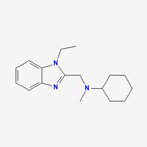 molecular formula C17H25N3 B4240350 N-[(1-ethyl-1H-benzimidazol-2-yl)methyl]-N-methylcyclohexanamine 