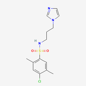 molecular formula C14H18ClN3O2S B4240354 4-chloro-N-[3-(1H-imidazol-1-yl)propyl]-2,5-dimethylbenzenesulfonamide 