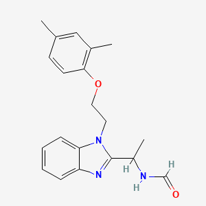molecular formula C20H23N3O2 B4240374 (1-{1-[2-(2,4-dimethylphenoxy)ethyl]-1H-benzimidazol-2-yl}ethyl)formamide 