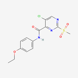 molecular formula C14H14ClN3O4S B4240403 5-chloro-N-(4-ethoxyphenyl)-2-(methylsulfonyl)-4-pyrimidinecarboxamide 