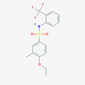 molecular formula C16H16F3NO3S B4240406 4-ethoxy-3-methyl-N-[2-(trifluoromethyl)phenyl]benzenesulfonamide 