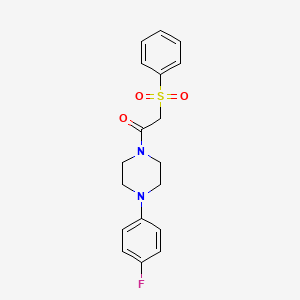 molecular formula C18H19FN2O3S B4240410 1-(4-fluorophenyl)-4-[(phenylsulfonyl)acetyl]piperazine 