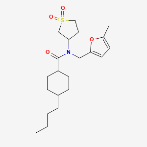 molecular formula C21H33NO4S B4240432 4-butyl-N-(1,1-dioxidotetrahydro-3-thienyl)-N-[(5-methyl-2-furyl)methyl]cyclohexanecarboxamide 