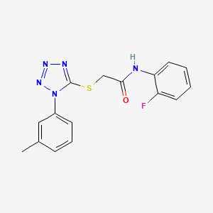 molecular formula C16H14FN5OS B4240436 N-(2-fluorophenyl)-2-{[1-(3-methylphenyl)-1H-tetrazol-5-yl]thio}acetamide 