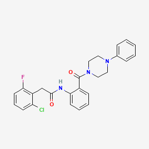 molecular formula C25H23ClFN3O2 B4240446 2-(2-chloro-6-fluorophenyl)-N-{2-[(4-phenyl-1-piperazinyl)carbonyl]phenyl}acetamide 