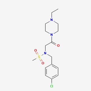 molecular formula C16H24ClN3O3S B4240452 N-(4-chlorobenzyl)-N-[2-(4-ethyl-1-piperazinyl)-2-oxoethyl]methanesulfonamide 
