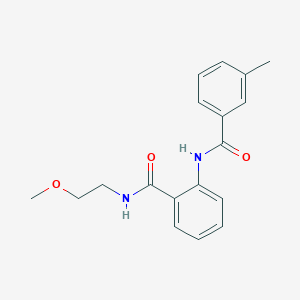 molecular formula C18H20N2O3 B4240488 N-(2-methoxyethyl)-2-[(3-methylbenzoyl)amino]benzamide 